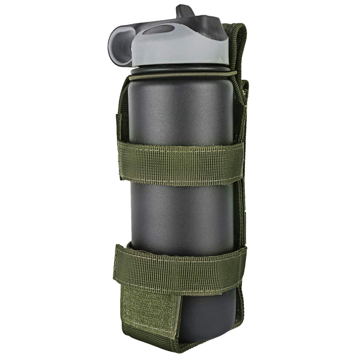 IronSeals Tactical Water Bottle Holder, Molle Compatible, Adjustable, Green, Nylon, 16 oz - 32 oz/ 500 ML - 1000 ML Bottle Pouch