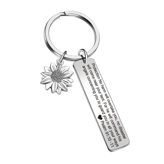 JIUSHUN Bible Verse Keychain Women Religious Gift Baptism Gift Faith Based Jewelry Christian Birthday Keychain Catholic Jewelry
