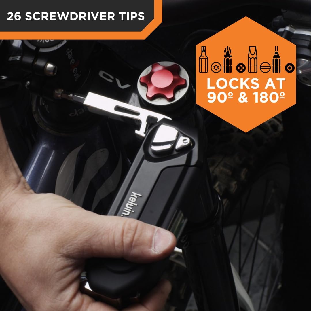 Kelvin Tools K-36 Multi-Tool Set, 36 Integrated Tools, 26 Bit Screwdriver Set, Tape Measure, Corkscrew (Black)