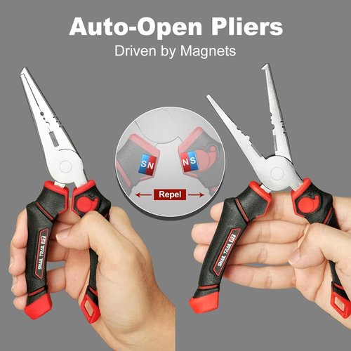 SNAIL TRAIL 7" Fishing Pliers & 6" Scissors Kit, Saltwater Hook Remover Tool Set, Serrated Blades Braided Line Cutter, Needle Nose Split Ring Fish Gear, Crimping Nipper for Fly, Fishing Gifts for Men