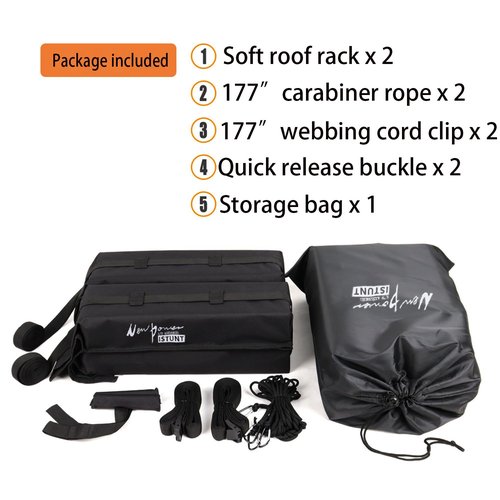 YOUNZJ Roof Rack Pads Car Soft Roof Rack Pads Luggage Carrier System for Kayak Surfboard Snowboard SUP Canoe (use Without Cross bar)