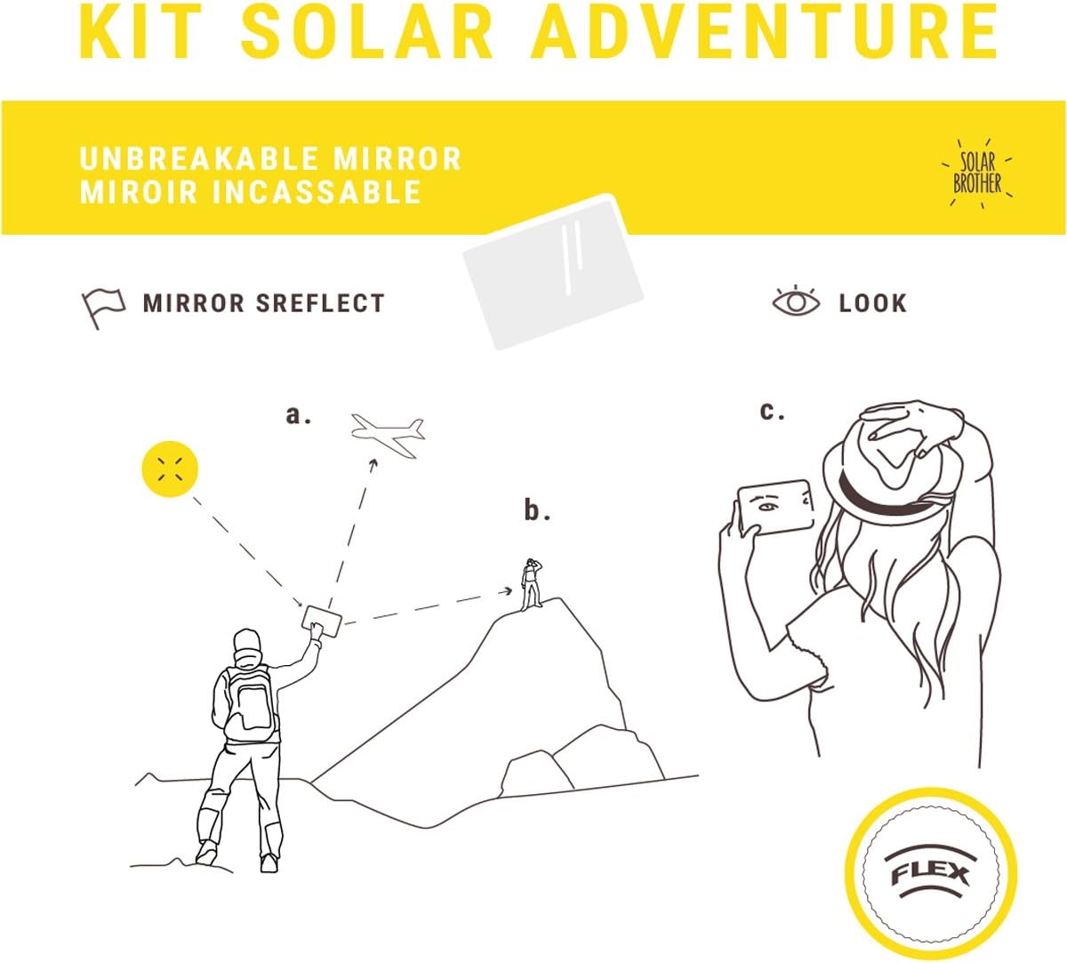 Adventure Kit Solar fire Starter and a Signal Mirror