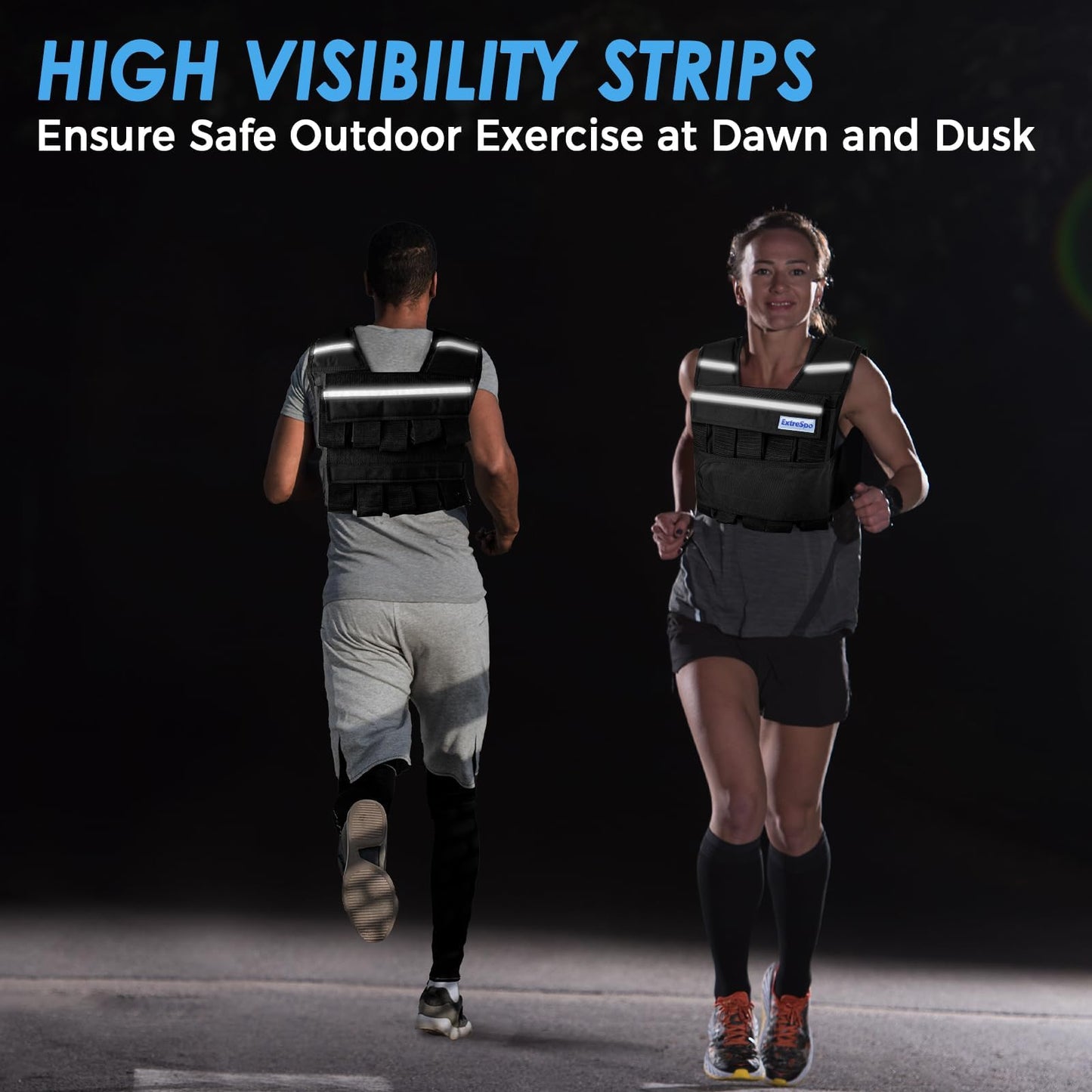 ExtreSpo Adjustable Weighted Vest for Men Women, 40lb Rucking Weight Vests Adjustable for Running, Training Workout, Jogging, Walking