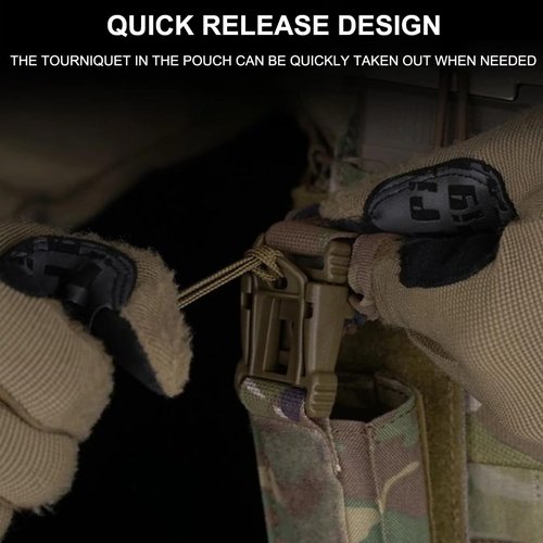 AZB 2PCS Tactical Tourniquet Pouch Holder, Quick-Release Molle Tourniquet Holder