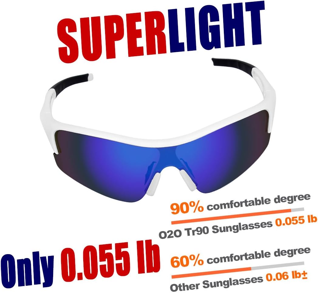 O2O Polarized Sports Sunglasses for Running Jogging Baseball Softball Men Women Teens Youth