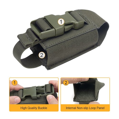 IDOGEAR Tactical Flashlight Holder Molle flashbang Pouch Magazine Pouch Multi-Purpose Tool Pouch for Vest Heavy Duty Belt Backpack (Ranger Green)