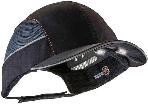Ergodyne - 8960 Short Brim Blk Bump Cap Led Lighting Tech (23370),Black