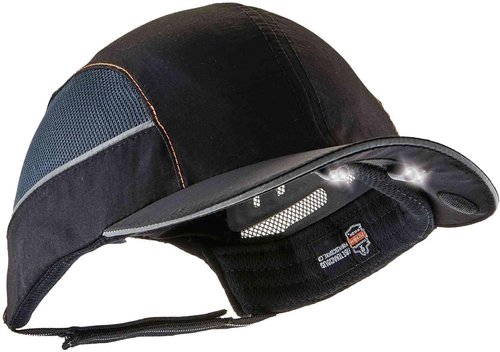 Ergodyne 8960 Short Brim Black Bump Cap with LED Lighting Technology