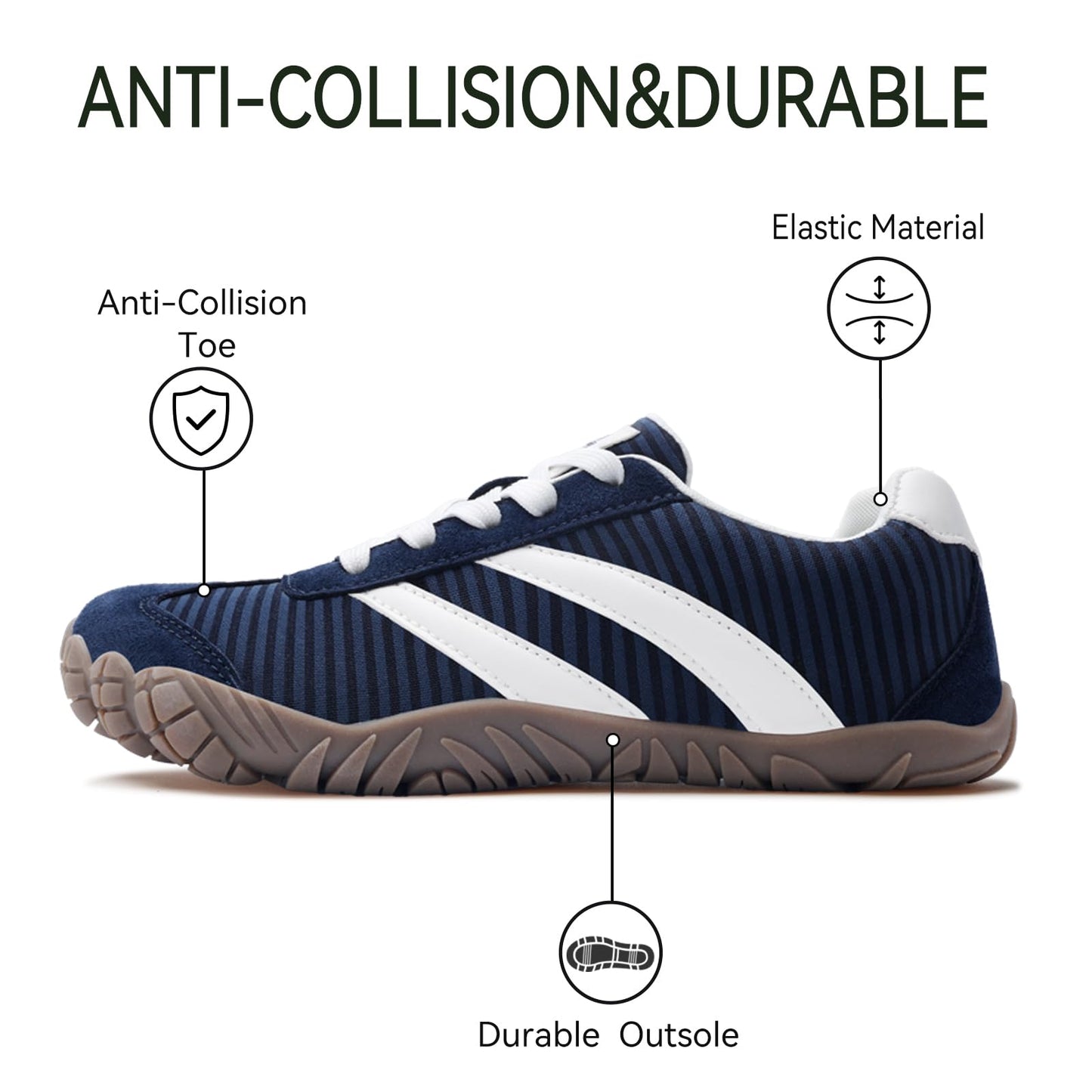 Barefoot Shoes Women Casual Sneakers,Wide Toe Box Shoes Women Zero Drop Barefoot Shoe Men,Minimalist Trail Running Shoe,Non-Slip Lightweight Breathable Comfortable Fashion Walking Hiking Shoes Unisex