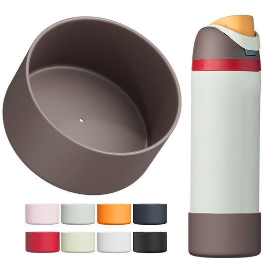 Affute Silicone Boot for Owala Water Bottle 24 oz, Anti-Slip Protective Sleeve for FreeSip/Twist/Flip Water Bottles, BPA Free, Bottom Bumper Cover Protects Water Bottles from Scratches (Brown)