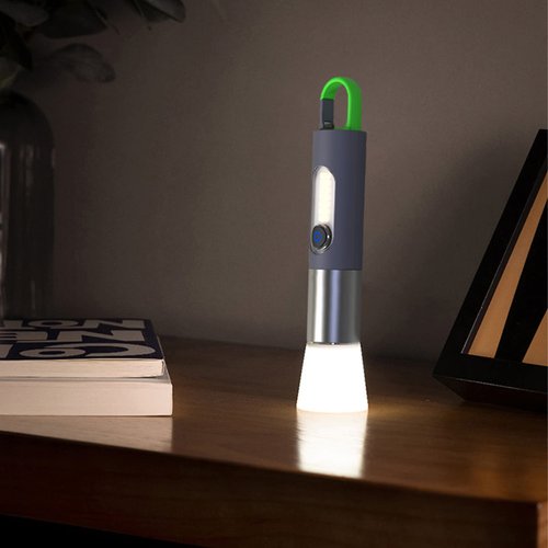 MC-ELIN Rechargeable Flashlight,USB C High Lumens Zoomable Small LED Flashlight 4 Modes Plastic Lantern Torch with Side Light Carabineer Clip Portable Flash Lights for Camping Emergency Cycling