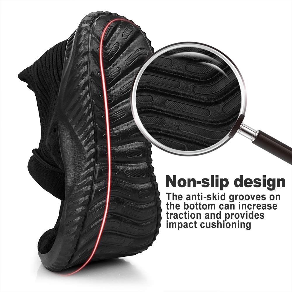 Feethit Mens Slip On Walking Shoes Lightweight Breathable Non Slip Running Shoes Comfortable Fashion Sneakers for Men Black Size 11