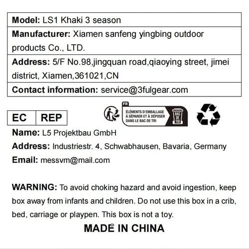 Telomat 3F Lanshan1 Ultralight 1-Person 3/4 Season Portable Backpacking Tent - Poleless Double Layer, 15D Silicon Coated Waterproof for Camping, Climbing, Hiking (Khaki)