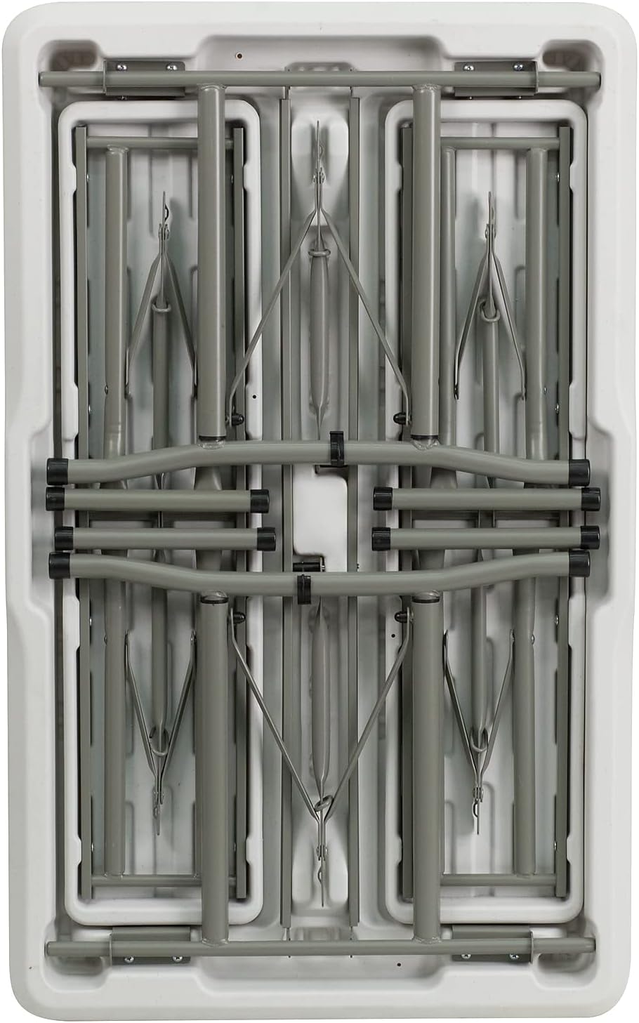 Flash Furniture Rowan 3 Piece Portable Plastic Folding Bench and Table Set,Granite White