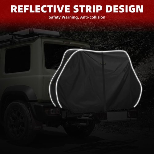 Zenicham 600D Bike Cover for Transport 1-2 Bikes, Heavy Duty Waterproof & Windproof Bike Covers Outdoor Storage with Reflective Strips, Bicycle Cover with Lock Holes