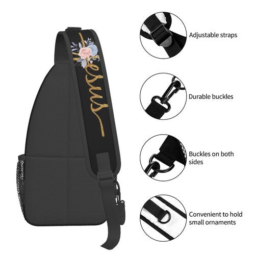 MANQINF Jesus Sling Bag,Casual Crossbody Backpack Shoulder Chest Bag for Women Men Travel Hiking Daypack