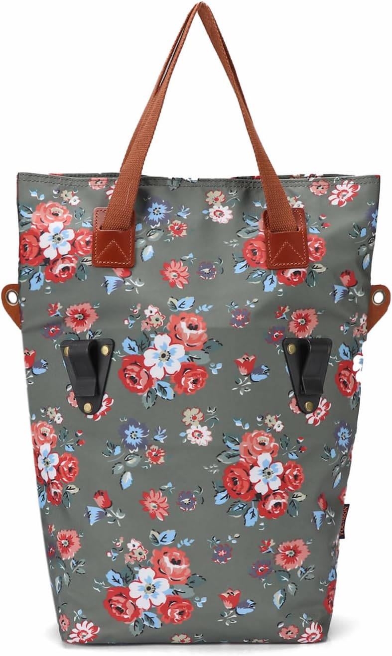 TOURBON Canvas Clip-On Quick-Release Bike Panniers Women's Shoulder Tote Bag