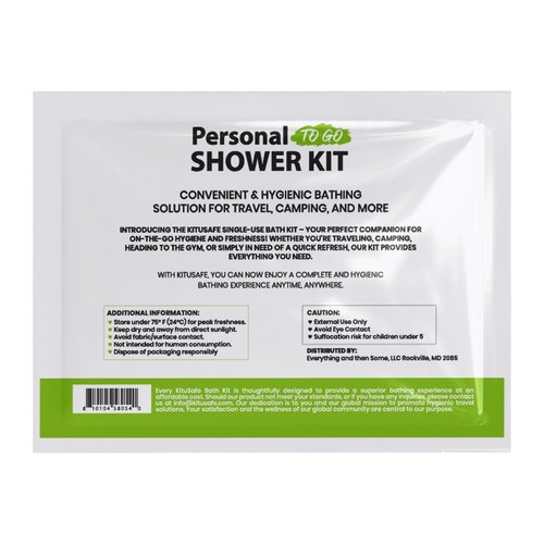 Compact Personal Shower Kit To-Go (Green) – Your Hygiene Companion for Travel, Gym, Camping | Shower on the Go | Shampoo, Soap, Towel. All in One (1)
