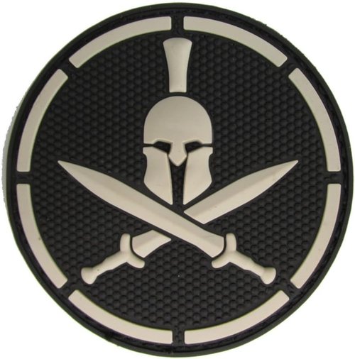 Black SWAT Spartan Helmet Patch - Durable PVC Tactical Emblem