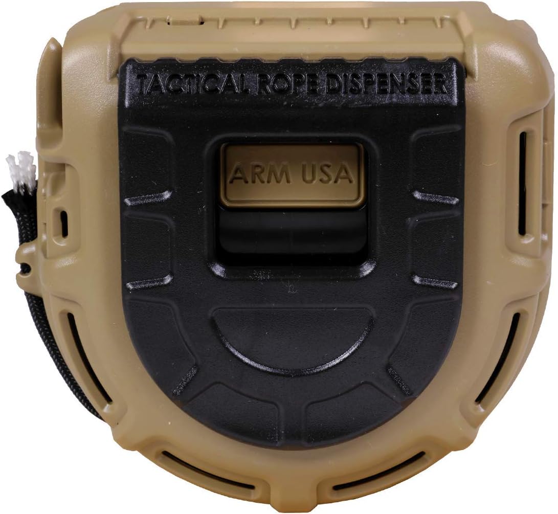 Atwood Rope MFG Tactical 550 Paracord Parachute Cord Rope Dispenser 50ft Spool TRD | Cutting Blade, Belt Clip, Cord Grip, View Port, Integrated Ruler