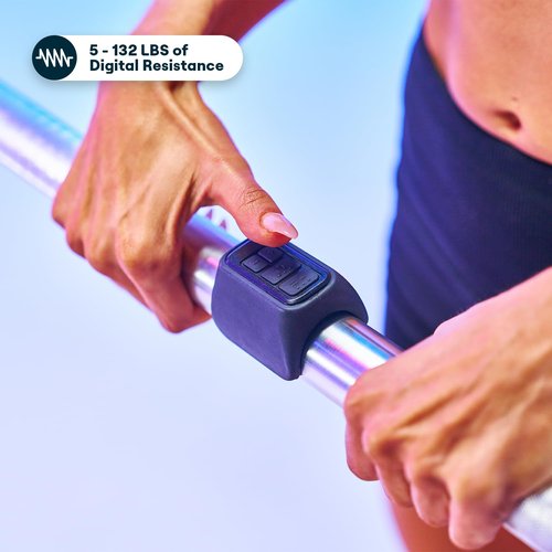 Echelon Strength Home Smart Gym – WiFi-Enabled 24 Inch HD Touchscreen, 110 lbs Digital Resistance Per Arm, Folding Mirror Design, 4 Accessories, Smart Bar, Full Body Workout Machine for Home Gym