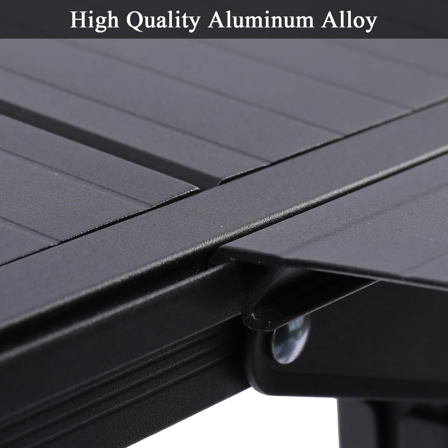 Aircity Folding Camping Table, Portable Folding Aluminum Table with Adjustable Height for BBQ, Camping, Picnic, Beach, Travel, and Outdoor Cooking