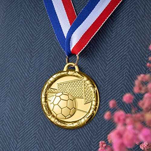 Abaokai 12 Pieces Soccer Medals for Awards for Kids and Adults, Gold Award Medals Set - Metal Olympic Style for Kid¡¯s Sports Soccer Games and Prizes Awards, Party Favors, 2 Inches