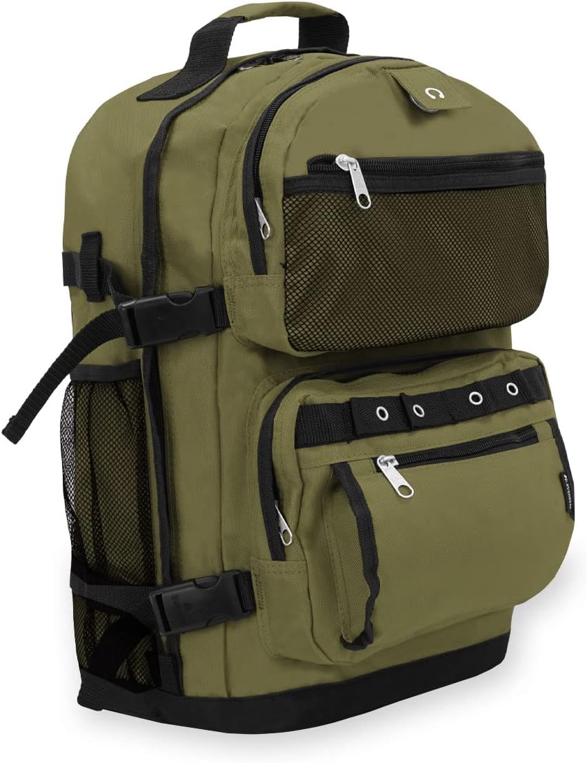 Everest Oversize Deluxe Backpack, Olive/Black, One Size