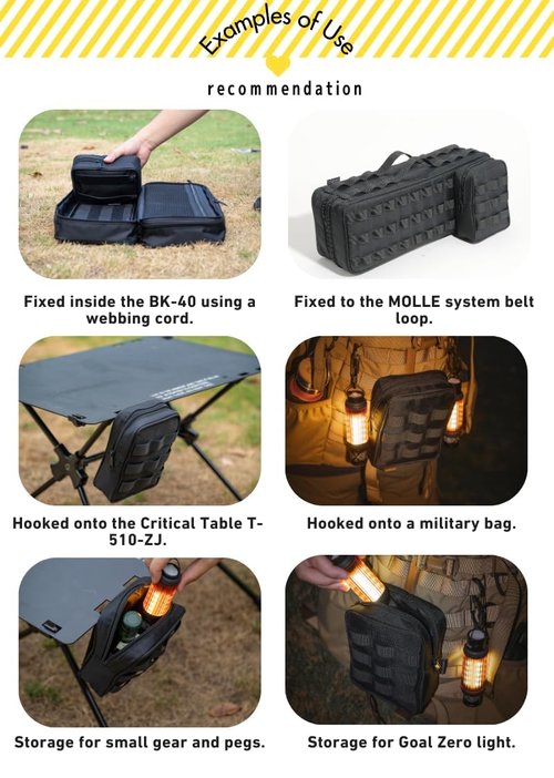 CAMPINGMOON Tactical Admin Molle Pouch Military Camping Tool Bag Storage Case for Peg Hammer Lantern Coyote BG-40