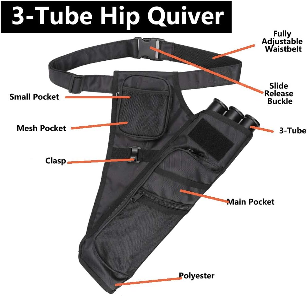 XTACER 3 Tube Hip Quiver Hunting Training Camo Archery Arrow Quiver Holder Bow Belt Waist Hanged Target Quiver