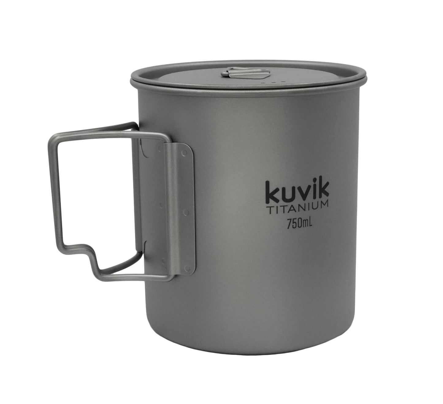 Kuvik Titanium Pot with Lid 750ml (25.4 oz) - Ultralight and Compact Pot for Backpacking, Camping, and Survival