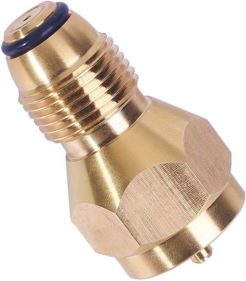 DOZYANT Universal Safest Propane Refill Adapter for Throwaway Disposable Bottle - 100% Solid Brass Regulator Valve Accessory for All 1 LB Tank Small Cylinders