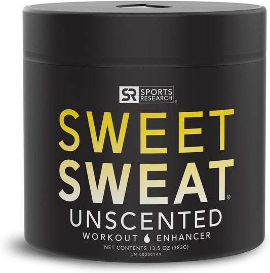 Sports Research® Sweet Sweat Unscented 'Workout Enhancer' Gel - Maximize Your Exercise & Sweat Faster - 13.5oz Jar