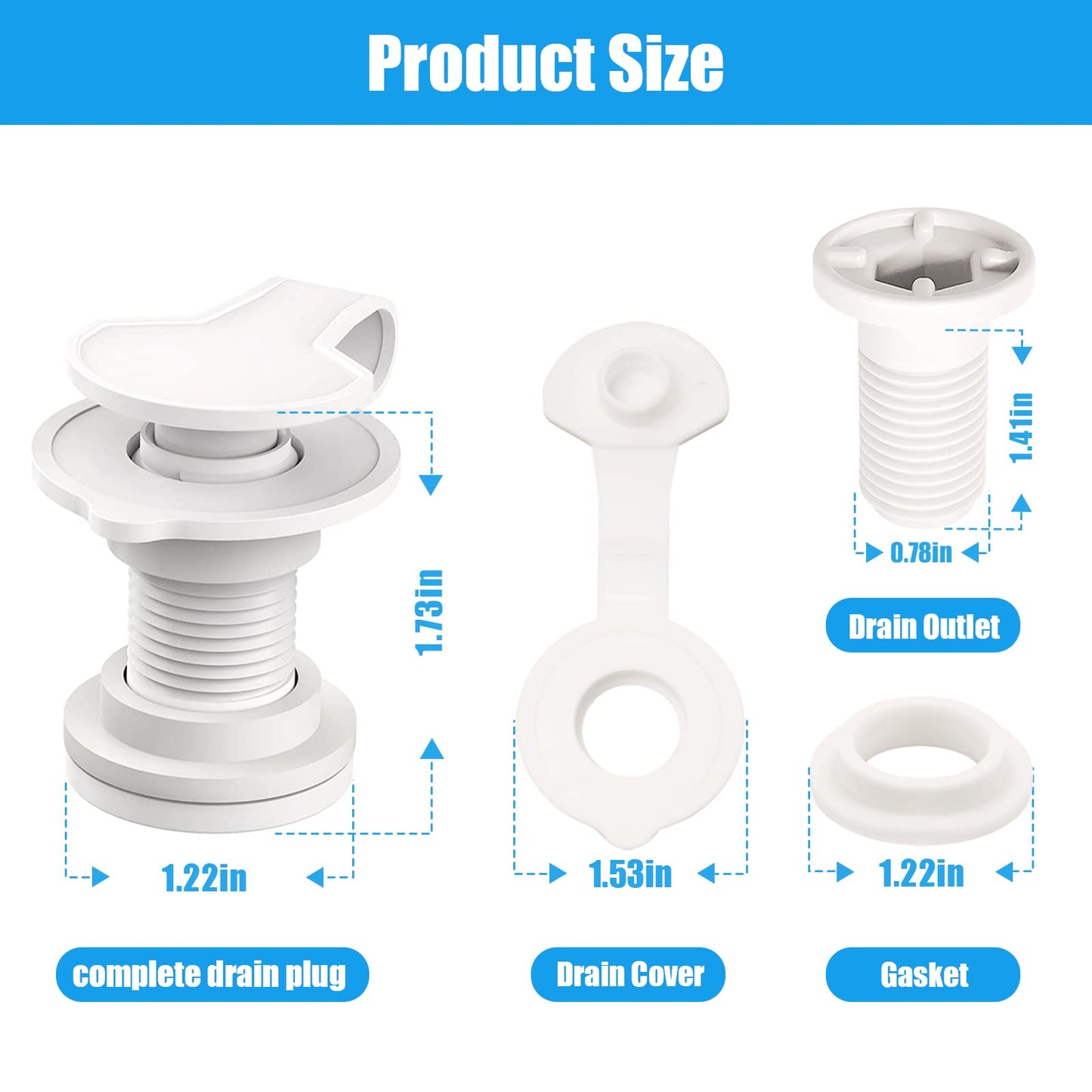 Adabuing 1.5" Shaft Length Cooler Drain Plug Assembly Replacement for Cooler Drain Plug for 50 58 and 82 Qt Coleman Xtreme Coolers, Part Number: 5010005241