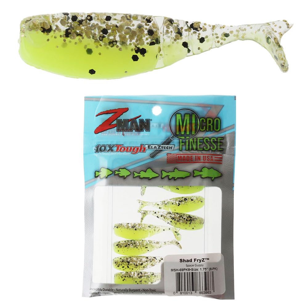 Z-Man MSH-69PK8 Shad Fryz 1.75" Space Guppy 8 Pack