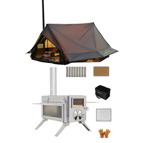 Cottage-Hot Tent-for 1-2 + Camping Wood Tent Stove