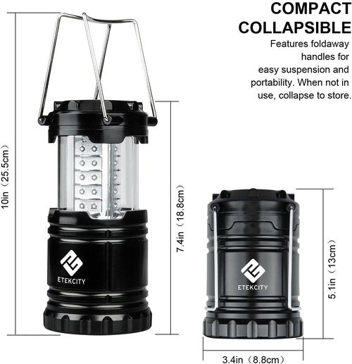 Elevon Ultra Bright LED Collapsible Water Resistant Camping Lantern Flashlights
