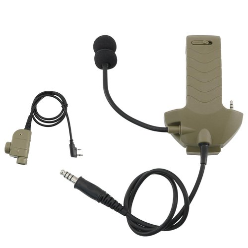 Hearangel Boom Microphone/Ken 2 Pin PTT Kit Compatible with Walker's Razor Slim Earmuffs,Covert Ear Defender to Communicated Earmuff
