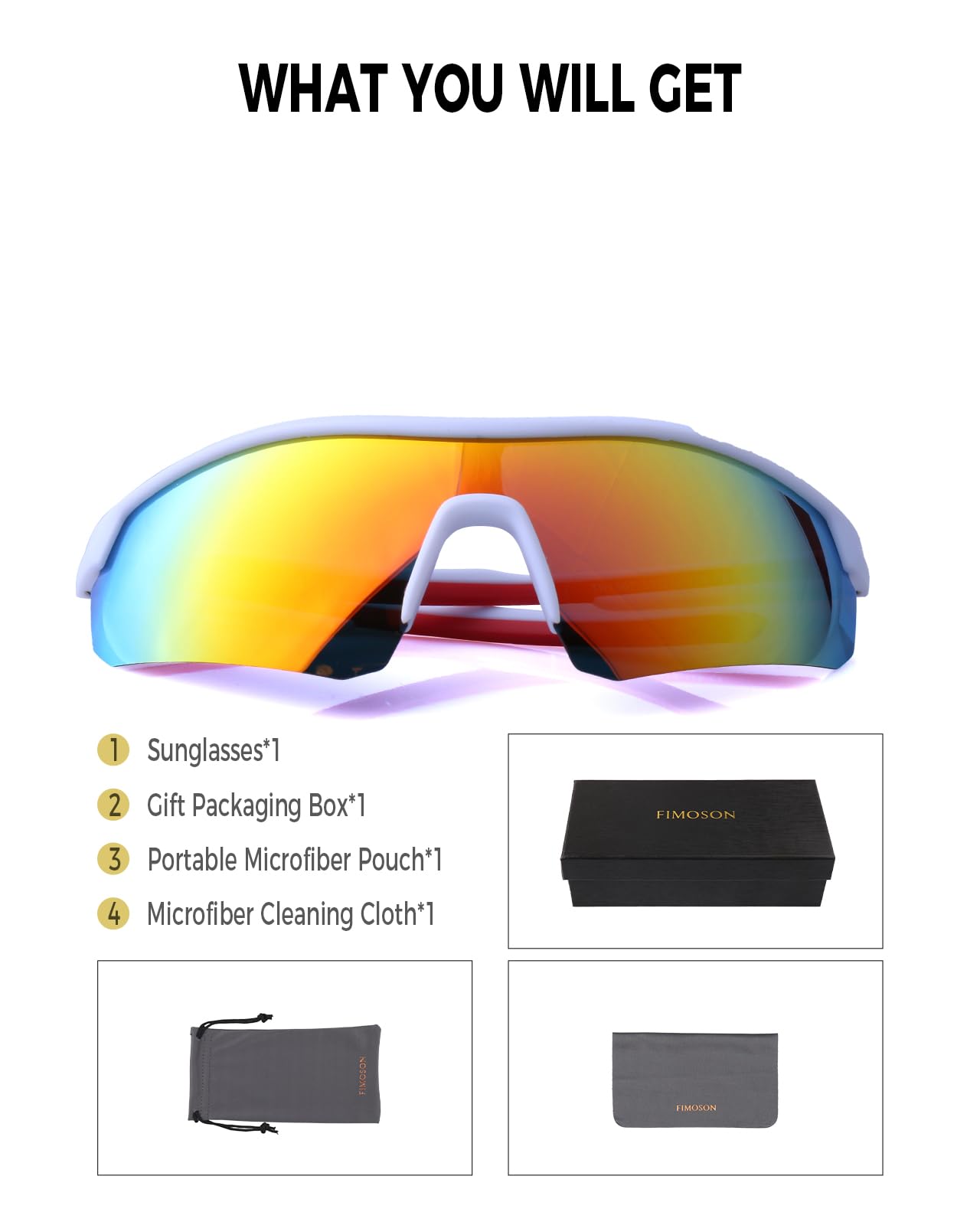 FIMOSON Kids Sunglasses Youth Baseball Sunglasses Polarized Sports Cycling Shades for Boys Girls Lightweight Frame UV400 Protection