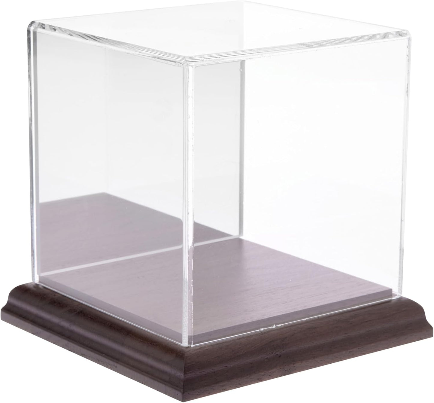 Plymor Clear Acrylic Display Case with Black Base, 4" x 4" x 4"