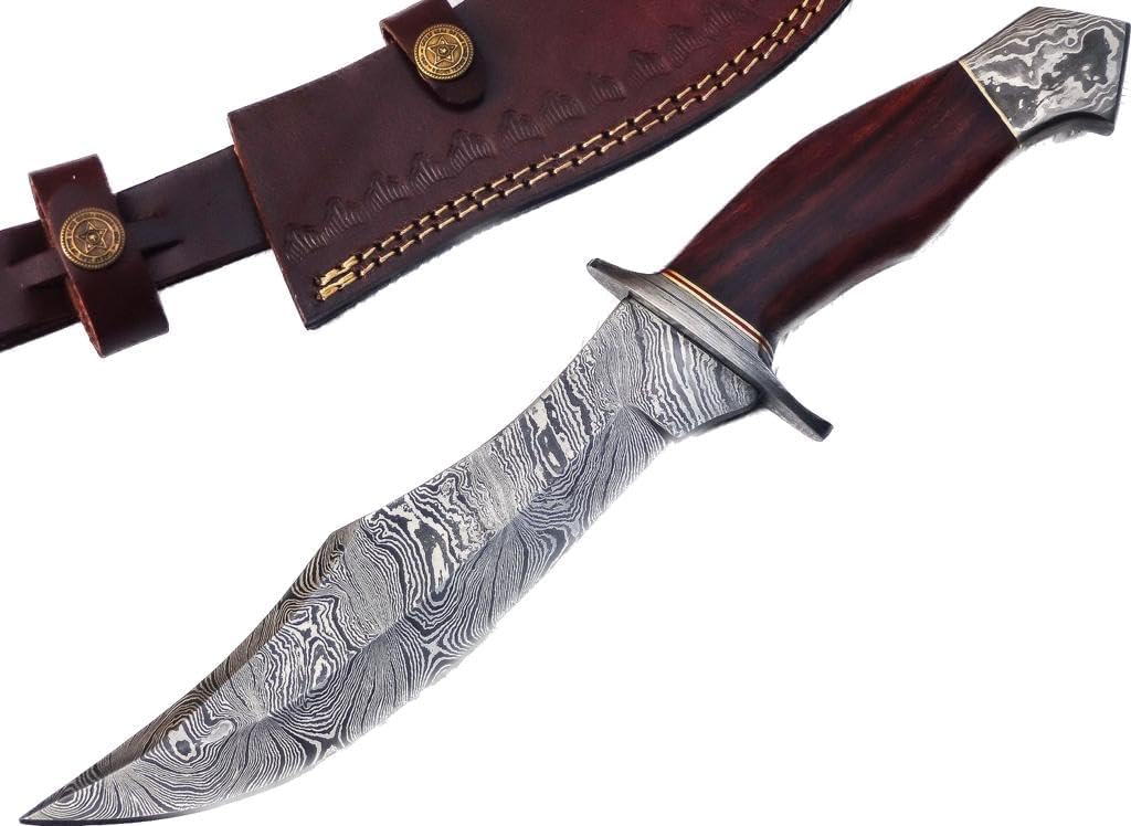 Custom Handmade D2 Steel 15.00 Inches Hunting Knife - Beautiful Rose Wood Handle (REG -1118)
