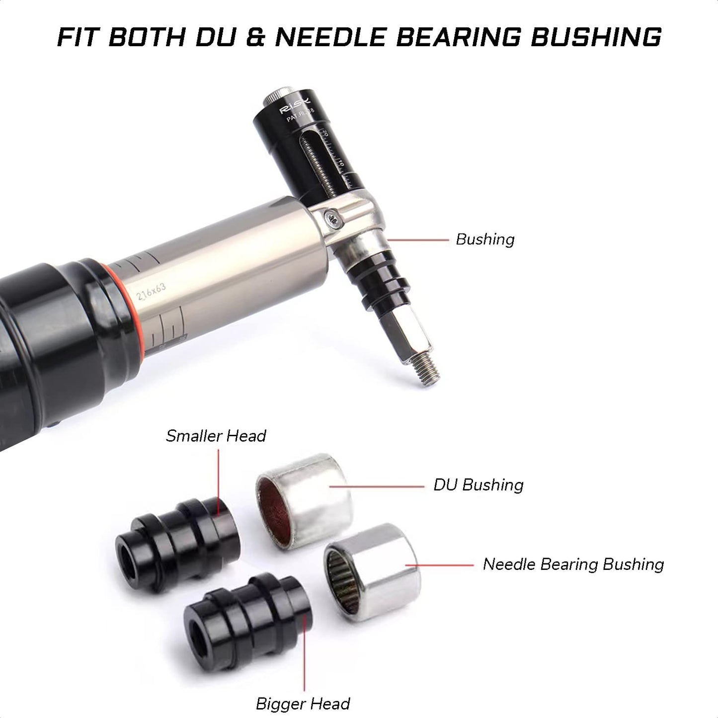 KIEVODE Bike Rear Shock Eyelet Bushing Removal and Installation Tool for Rockshox and Fox Suspension Systems - for Mountain Road Bicycles and MTBs