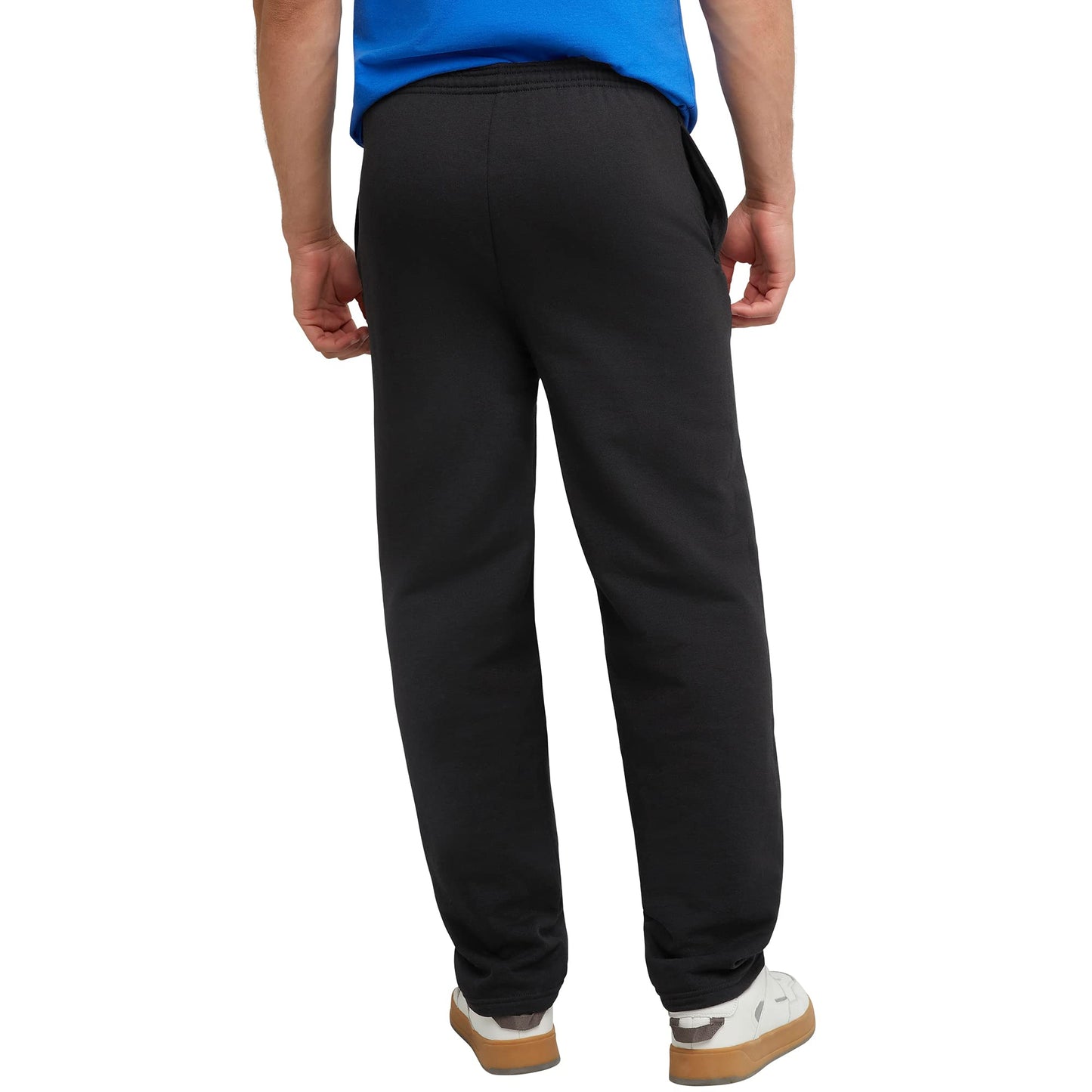 Hanes Men's EcoSmart Open Leg Pant with Pockets, black, M
