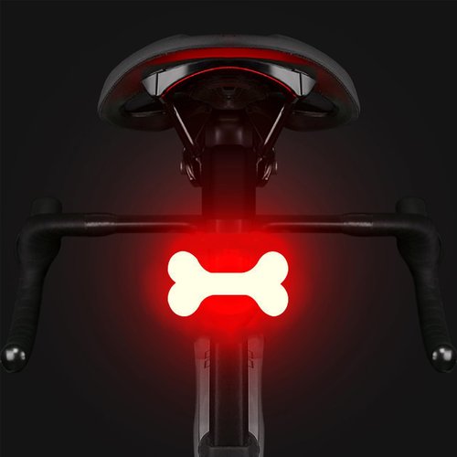 YUERWOVER Rechargeable Bike Tail Light LED Bicycle Rear Light Cycling Night Essential Bright Seat Back Safety Lamp Bone Shape 5 Modes Warning Waterproof Flash MTB Light for Men Women Kids(Bone)