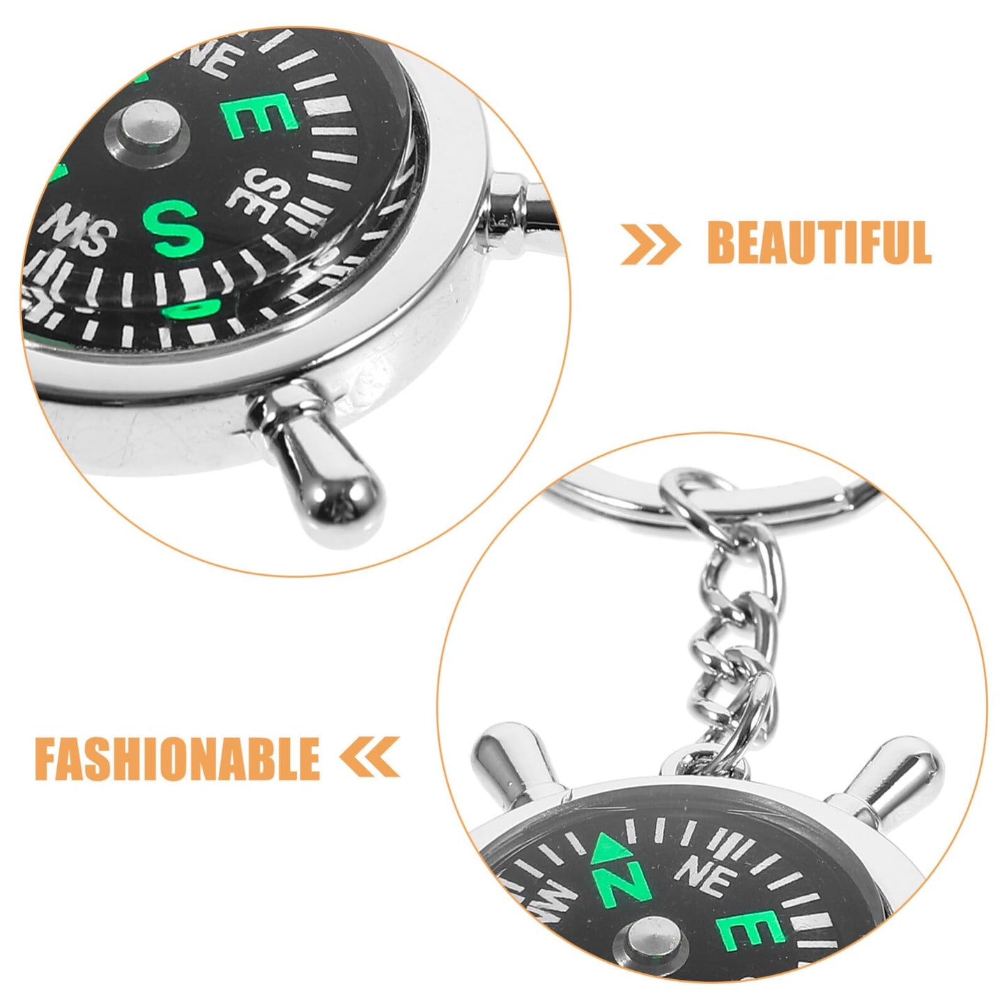 GANAZONO Compass Keychain, Mini Compass Keyring Survival Sports Pocket Compass for Outdoor Navigation Tools Handheld Compass