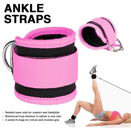 EastyGold Ankle Straps Ankle Resistance Bands Wrist Cuffs Padded Straps Adjustable Fitness Glute Kickback D-Ring for Cable Machine Gym Foot Leg Training Brace Support 1 Pair