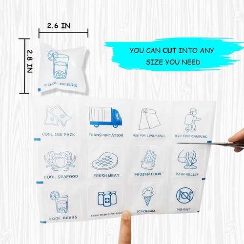 Lytjaer Reusable Dry Ice Pack Sheets – Cooler Ice Packs for Lunch Boxes-Freezers Packs for Shipping Frozen Food (36 Sheets)
