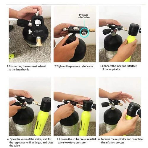 HuanQiuSensmart Valve Scuba Tank Adapter 4500 psi PCP Paintball Fill Adapter Air Hose Paintball Scuba Fill Station High-Pressure Scuba Tank Refill Adapter for Paintball PCP