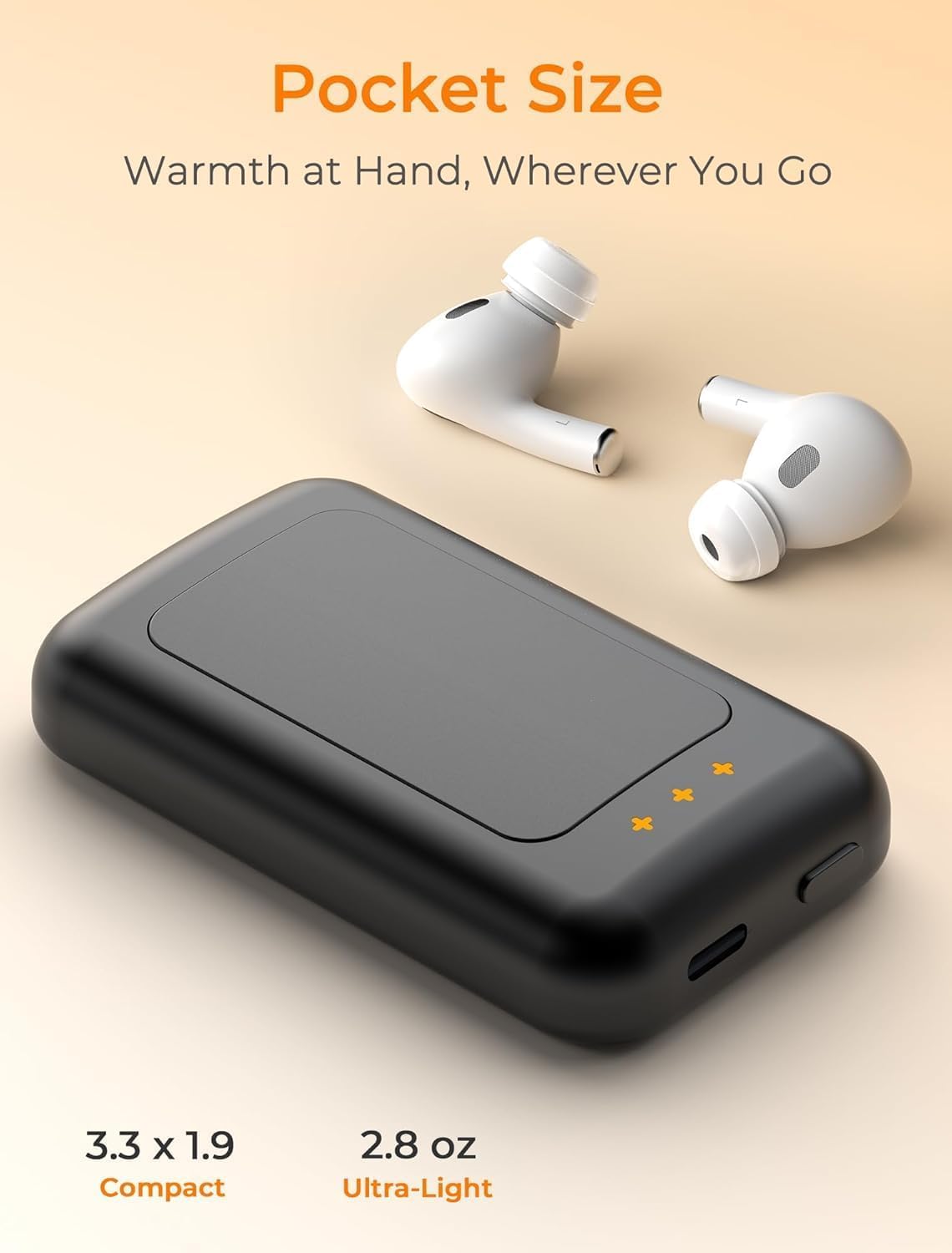 Jerritte Electric Hand Warmers Rechargeable 2 Pack, Rechargeable Hand Warmer, 16 Hrs Portable Hand Warmer for Outdoor Camping Hunting Golf Accessories, Gifts for Women Men Black