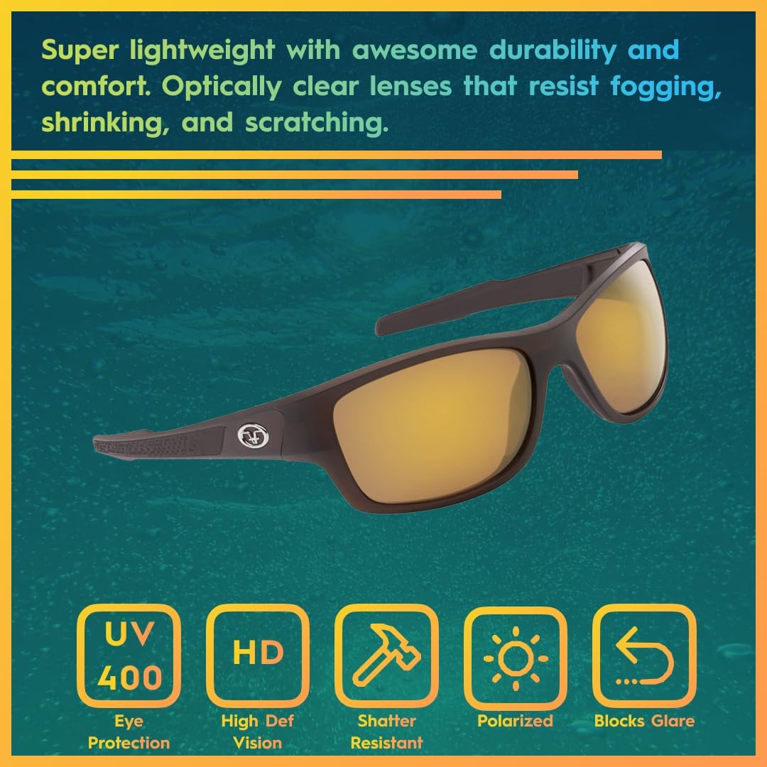 Flying Fisherman Down Sea Polarized Sunglasses with AcuTint UV Blocker for Fishing and Outdoor Sports